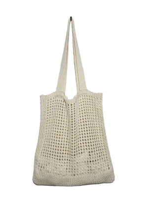 Solid Hollow Out Knit Shoulder Bag