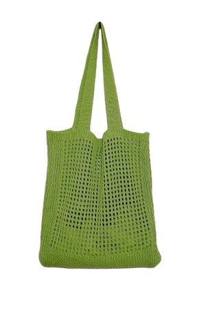 Solid Hollow Out Knit Shoulder Bag