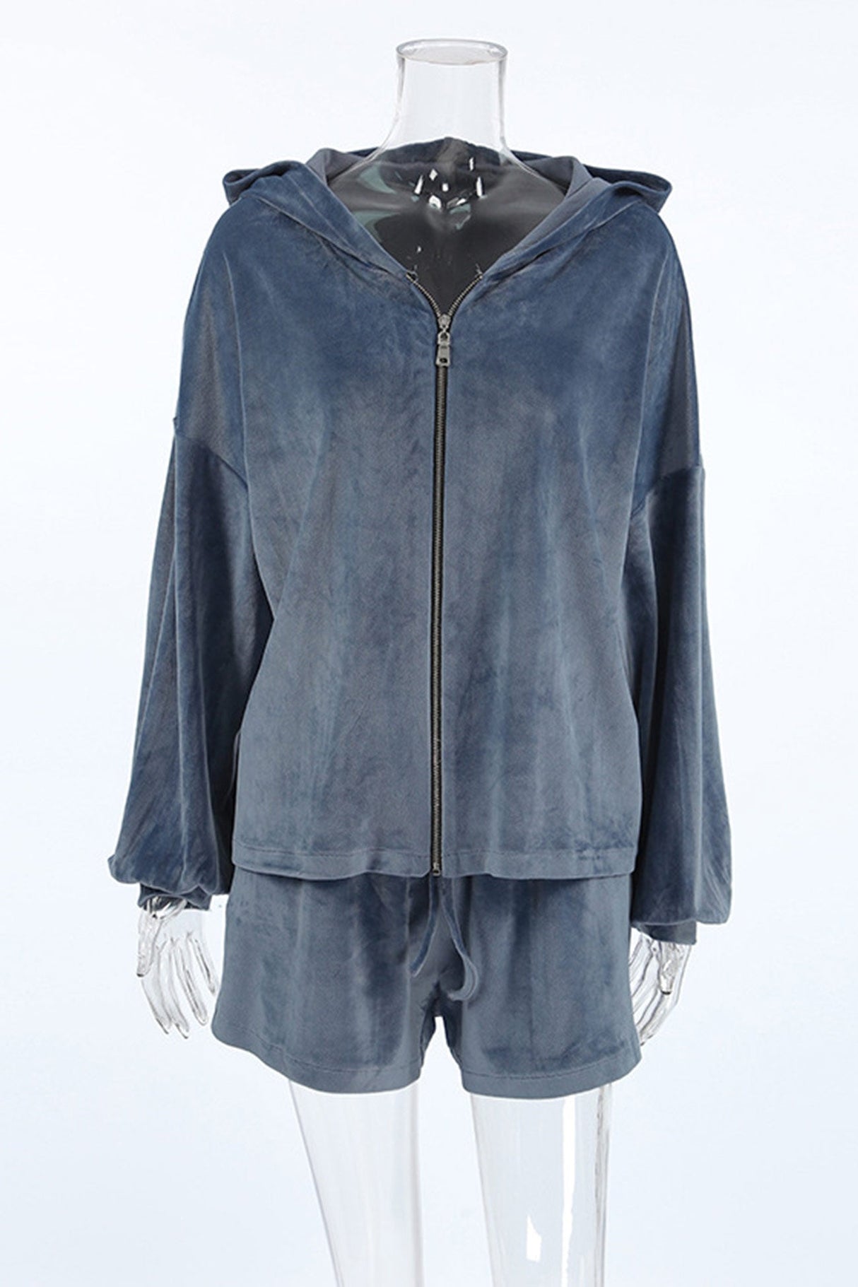 Arolora solid-hoodie-crop-top-shorts-set