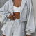 Arolora solid-hoodie-crop-top-shorts-set