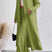 Arolora Solid Long Shirt Wide Leg Pants Set