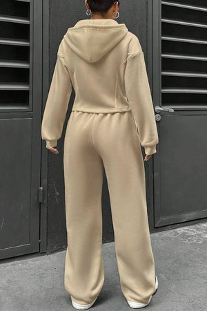 Arolora solid-slim-fit-hoodie-pants-suits