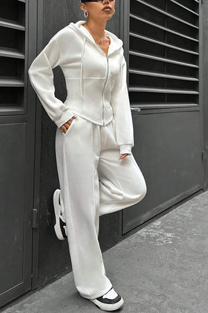 Arolora solid-slim-fit-hoodie-pants-suits
