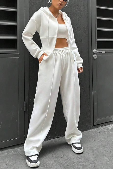 Arolora solid-slim-fit-hoodie-pants-suits