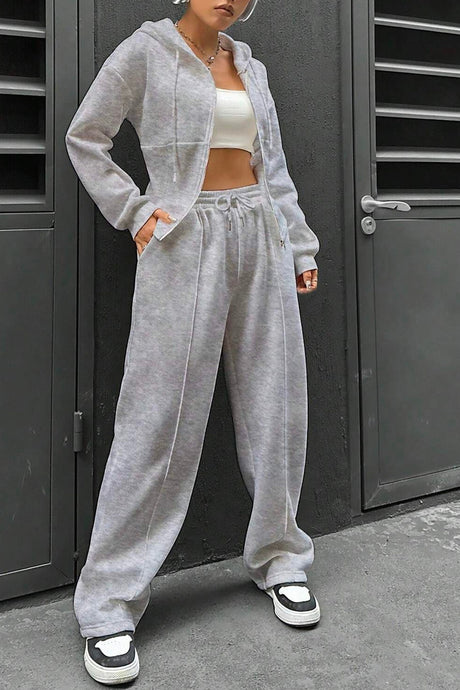 Arolora solid-slim-fit-hoodie-pants-suits