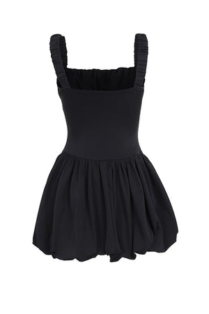 Solid Square Neck Corset Tutu Mini Dress