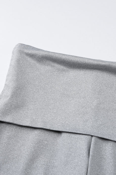 Arolora Solid Tube Top Stacking Flare Pants Set