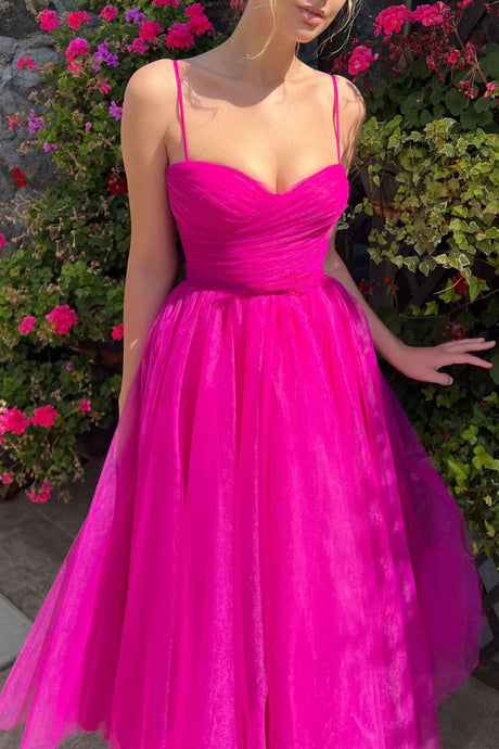 Solid Color Mesh Strappy A-line Dress