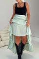 Solid Color Ruffled Tiered Skirt