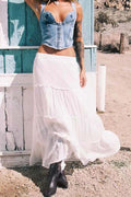 Solid Color Ruffled Tiered Skirt