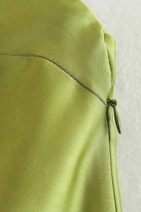 Solid Halterneck Satin Backless Dress