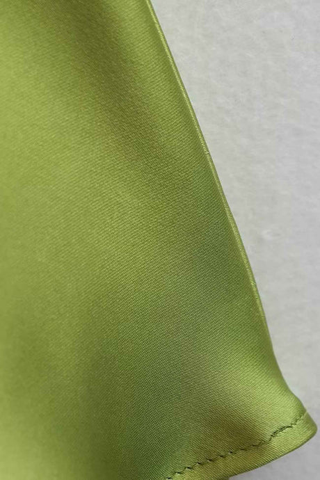 Solid Halterneck Satin Backless Dress