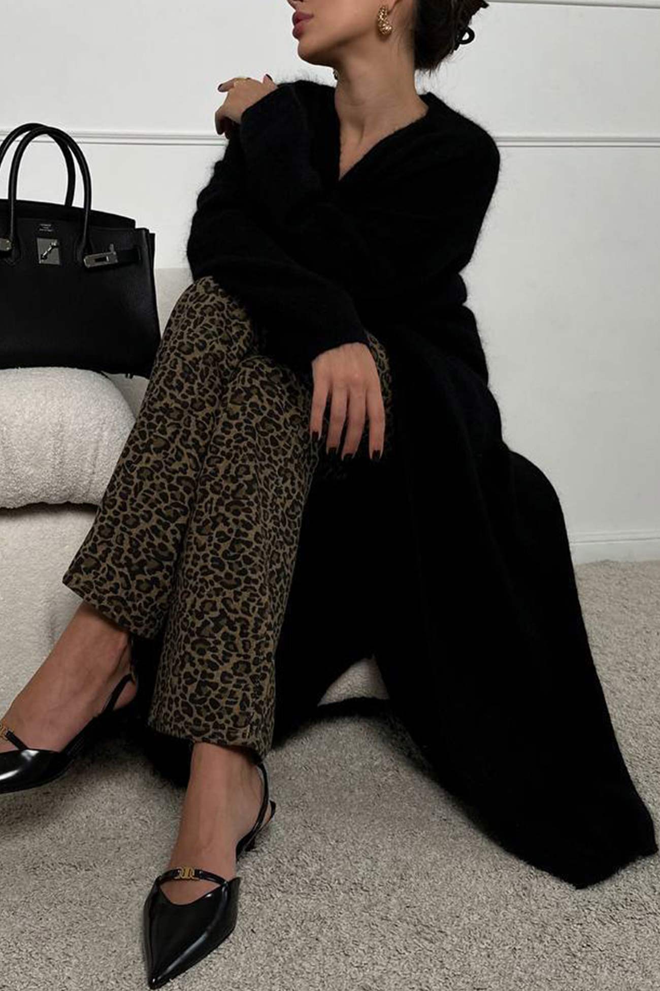 Solid Color Fuzzy Long Cardigan