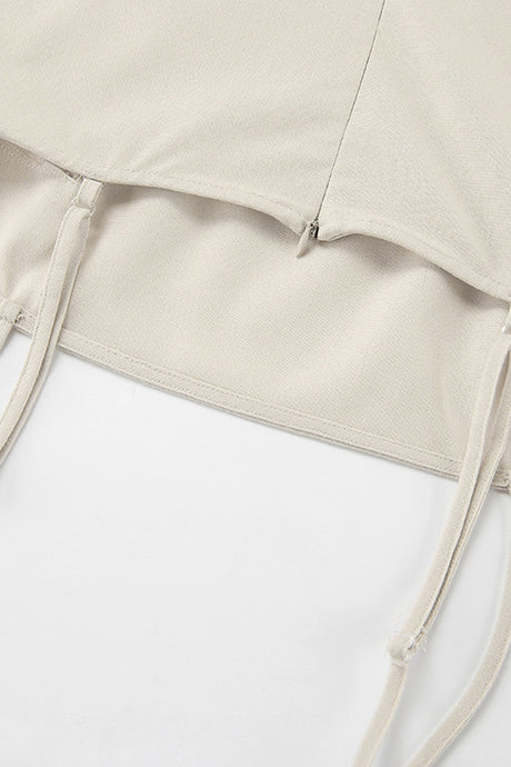 Arolora Spaghetti Straps A-line Cotton Linen Dress