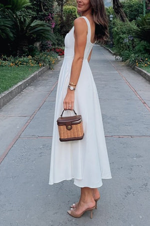 Arolora Square Neck Corset Swing Dress