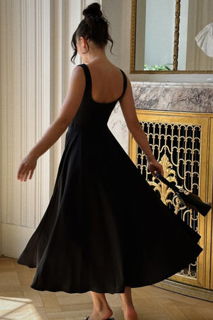 Arolora Square Neck Corset Swing Dress