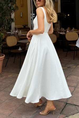 Arolora Square Neck Corset Swing Dress