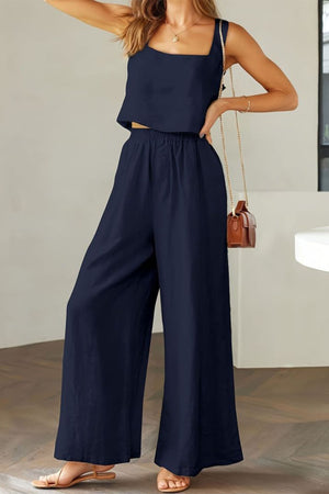 Square Neck Tank Top Long Pants Set