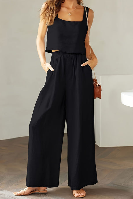 Square Neck Tank Top Long Pants Set