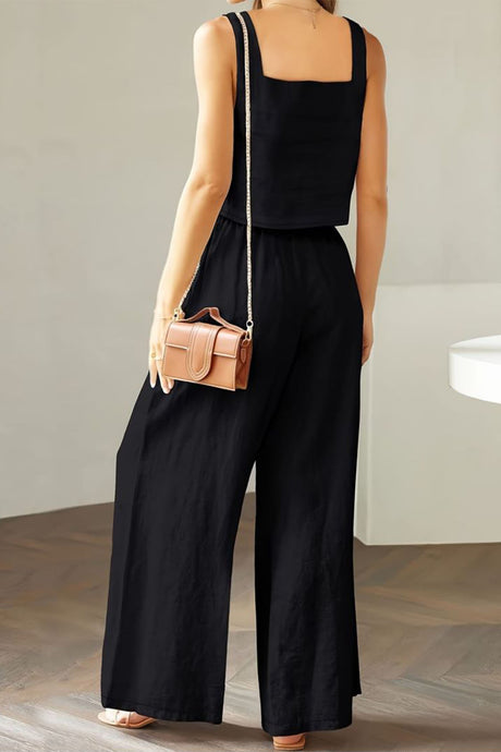 Square Neck Tank Top Long Pants Set