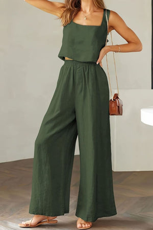 Square Neck Tank Top Long Pants Set
