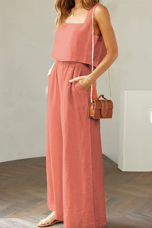 Square Neck Tank Top Long Pants Set