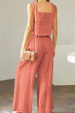 Square Neck Tank Top Long Pants Set
