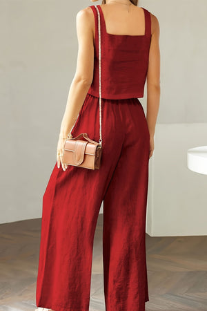 Square Neck Tank Top Long Pants Set