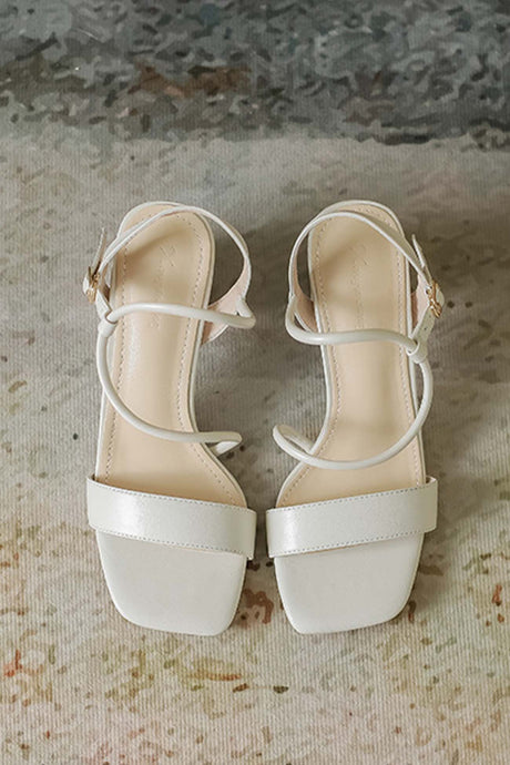 Square Toe Block Heel Strappy Sandals