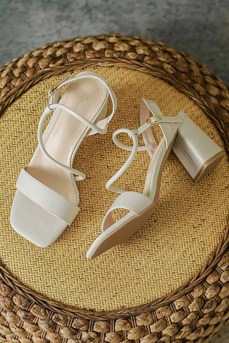 Square Toe Block Heel Strappy Sandals