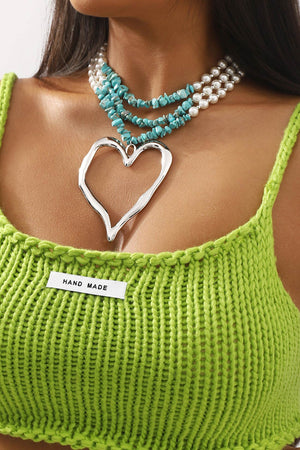 Stacking Pearl Turquoise Necklace
