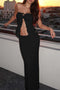 Strapless Front Slit Cutout Tops Skirt Set