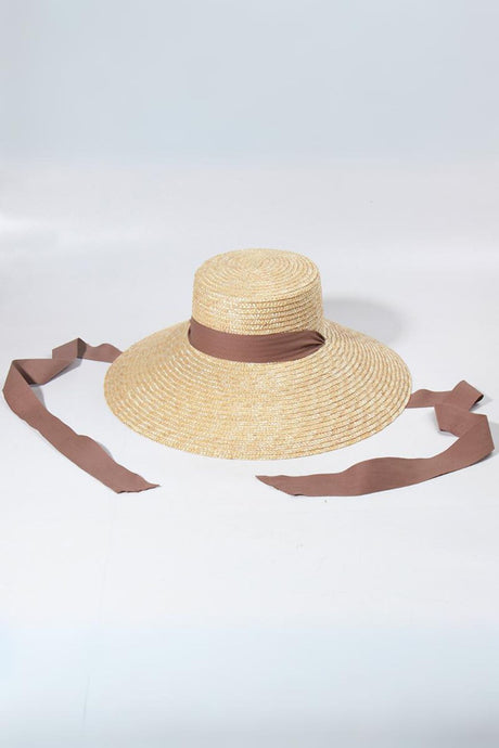 Ribbon Wide Brim Straw Hat