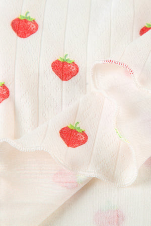 Arolora Strawberry Print Cami Vest Pants Set