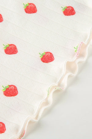 Arolora Strawberry Print Cami Vest Pants Set