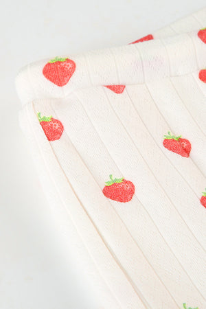 Arolora Strawberry Print Cami Vest Pants Set
