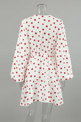 Arolora strawberry-print-puff-sleeve-cotton-dress