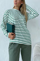 Arolora striped-crew-neck-long-sleeve-cotton-t-shirt