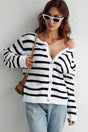 Arolora striped-front-with-pocket-cardigan
