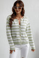 Arolora striped-front-with-pocket-cardigan