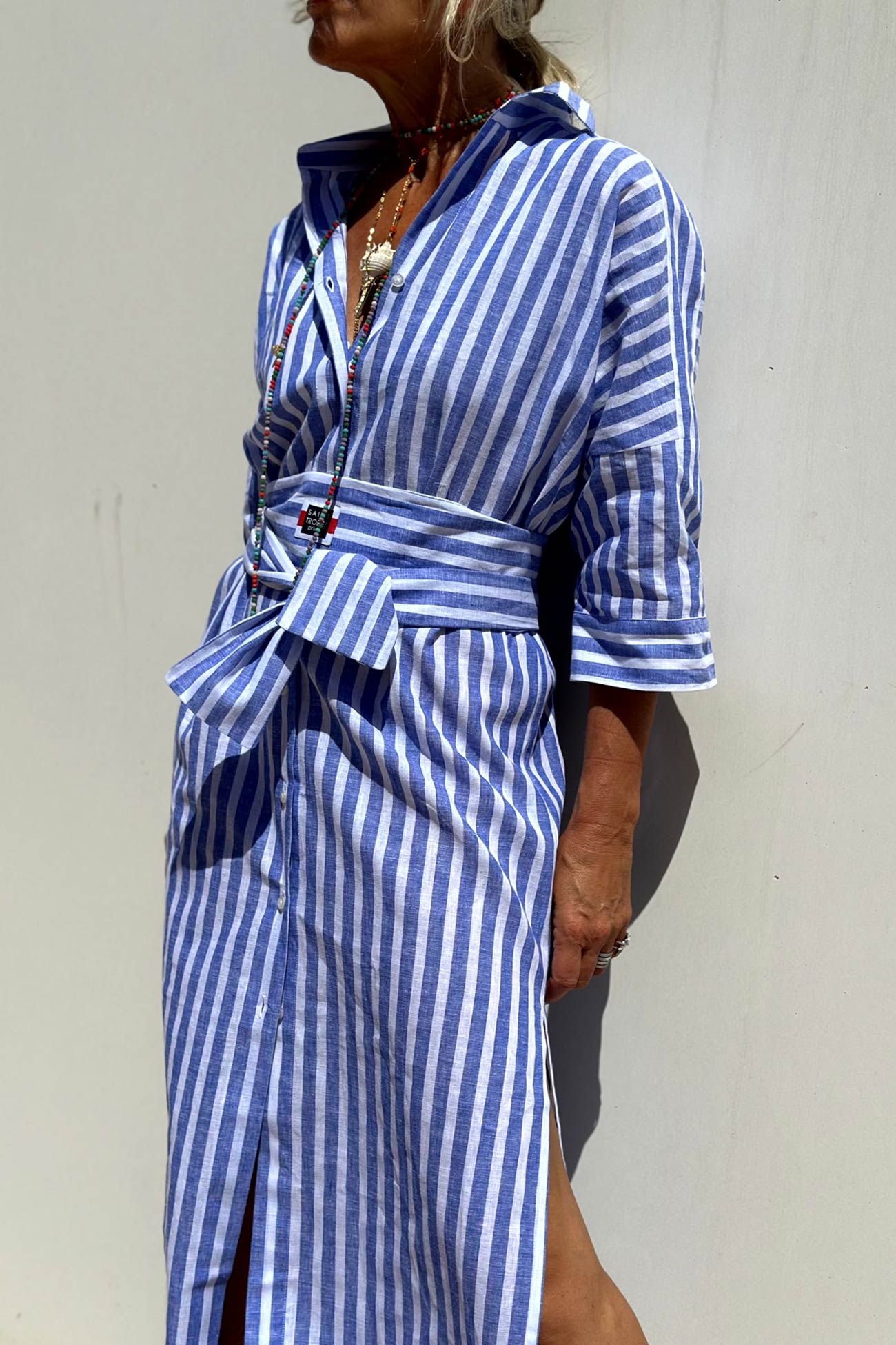Arolora printed-half-sleeve-shirt-dress