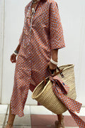 Arolora printed-half-sleeve-shirt-dress