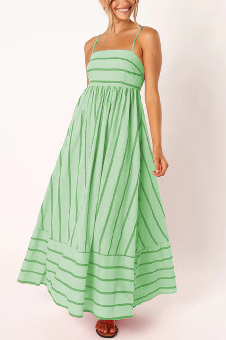 Arolora striped-smocked-cutout-cami-dress