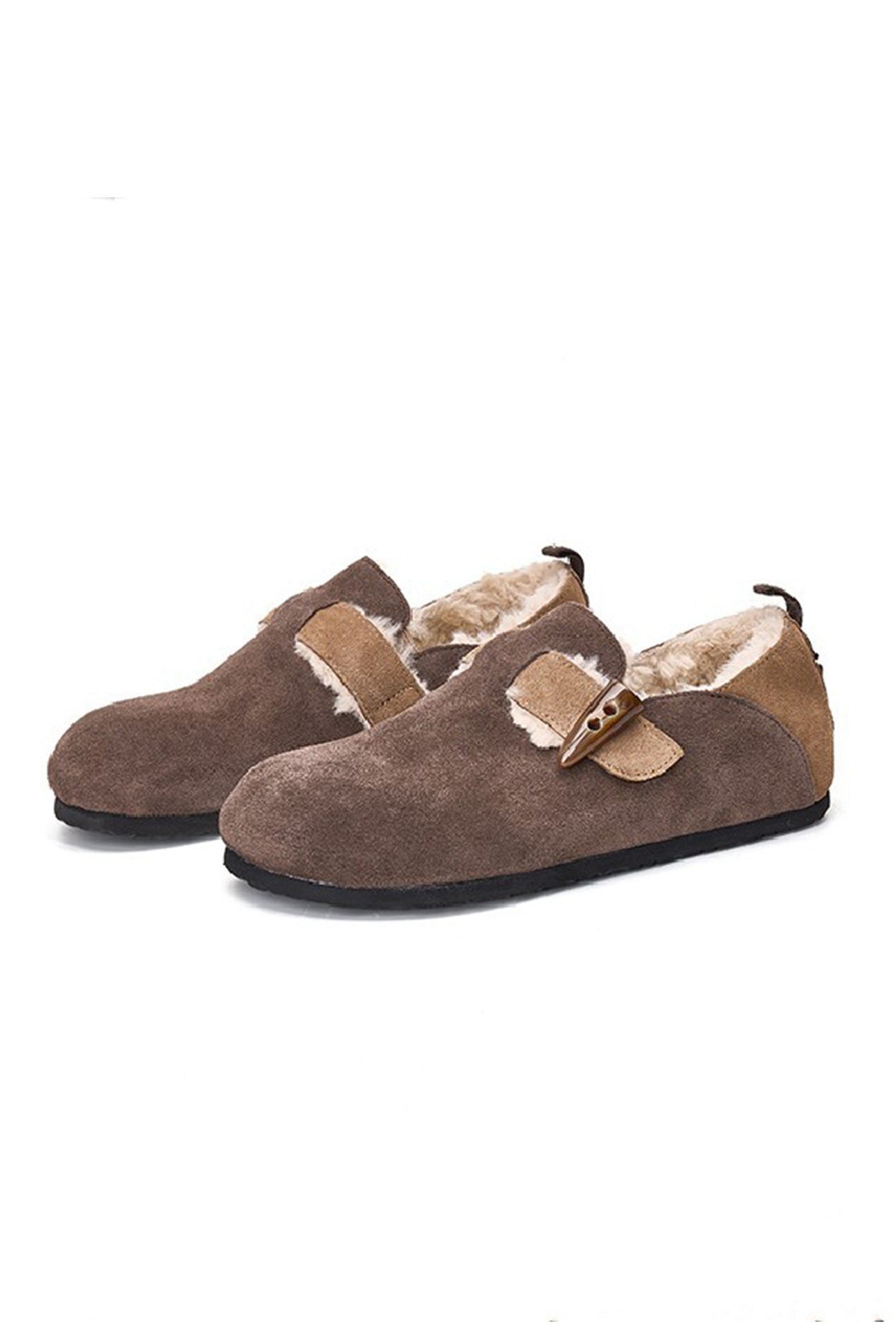 Arolora suede-color-patchwork-slip-on-flats