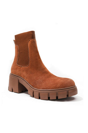 Suede Platform Chelsea Ankle Boots