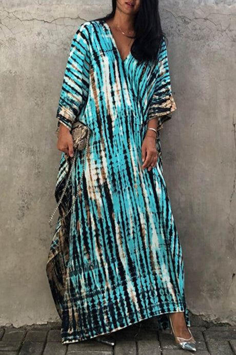 Tie Dye Slit Beach Cover-up Maxi Dress