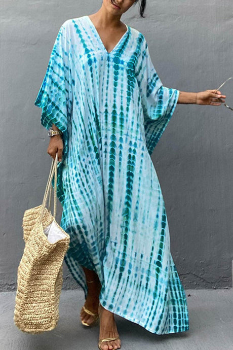 Tie Dye Slit Beach Cover-up Maxi Dress