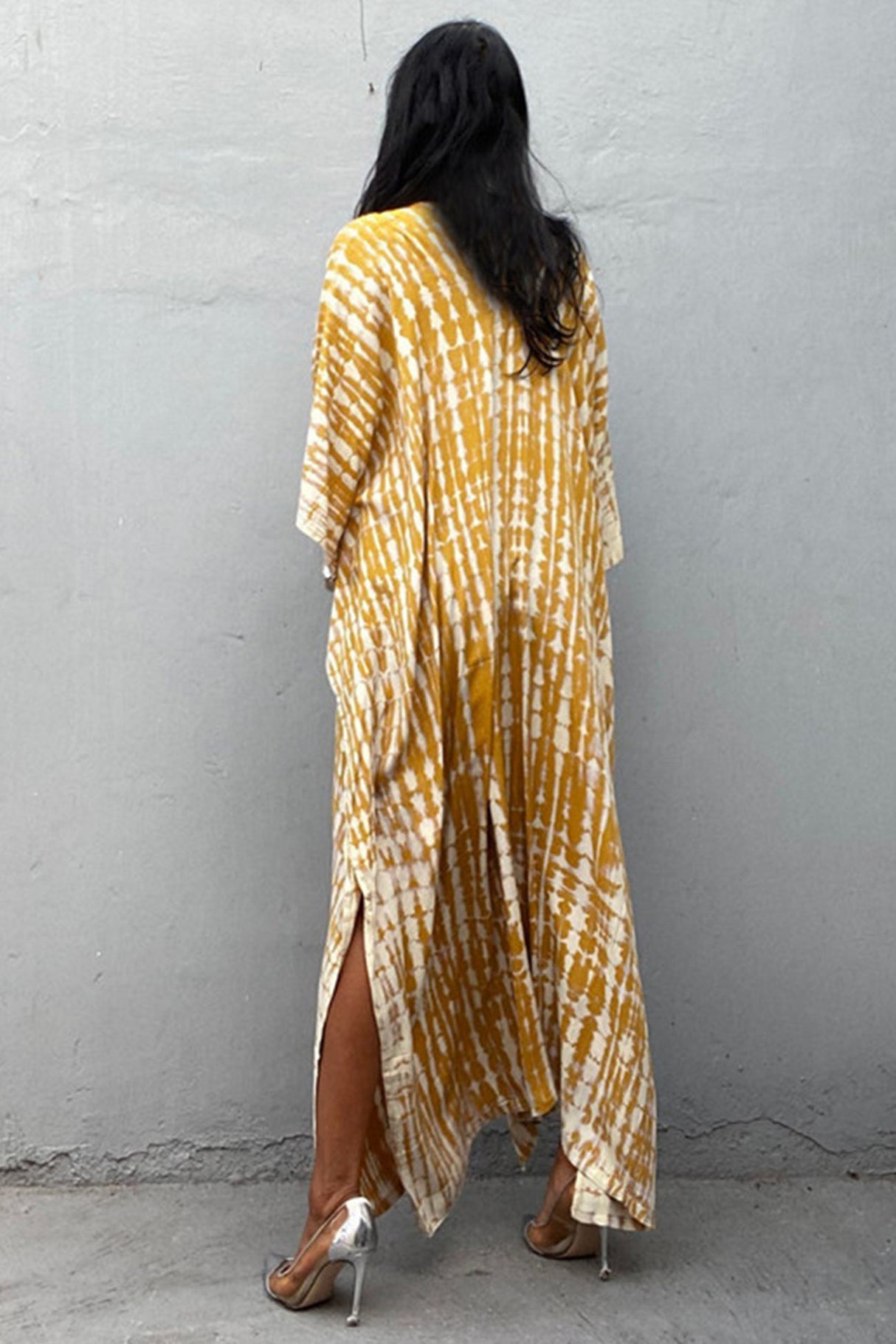 Tie Dye Slit Beach Cover-up Maxi Dress
