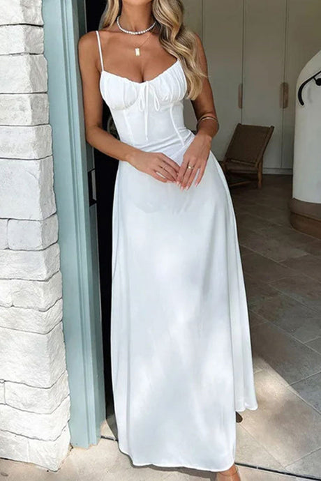 Arolora Tie-up Corset A-line Cami Dress