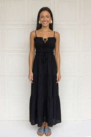 Tie-up Cutout Tiered Cami Dress